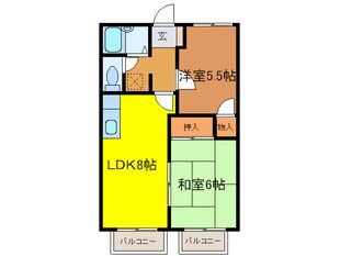 コスモハイツ岸田の物件間取画像